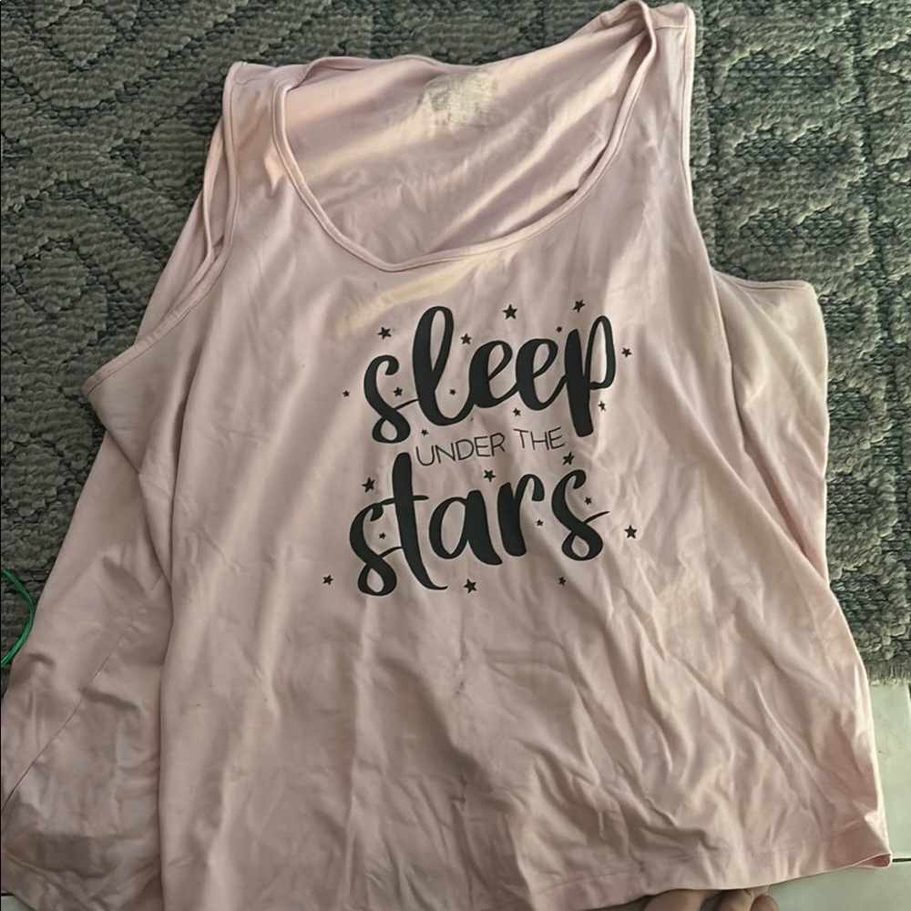 Pink and Black Relaxed Sleeveless Tank Top